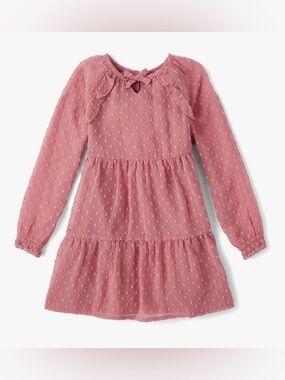 Gymboree Long-Sleeve Pink Ruffle Tiered Dress